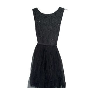 NWT Black party mini dress with sequins and tulle